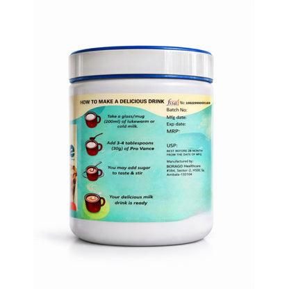 Faran Herbals Pro Vance DHA Protein Powder | Vanilla Flavour Nutritional Health Supplement | With Vitamins, Minerals & Krill Oil | Daily Nutrition Drink Mix | 200g