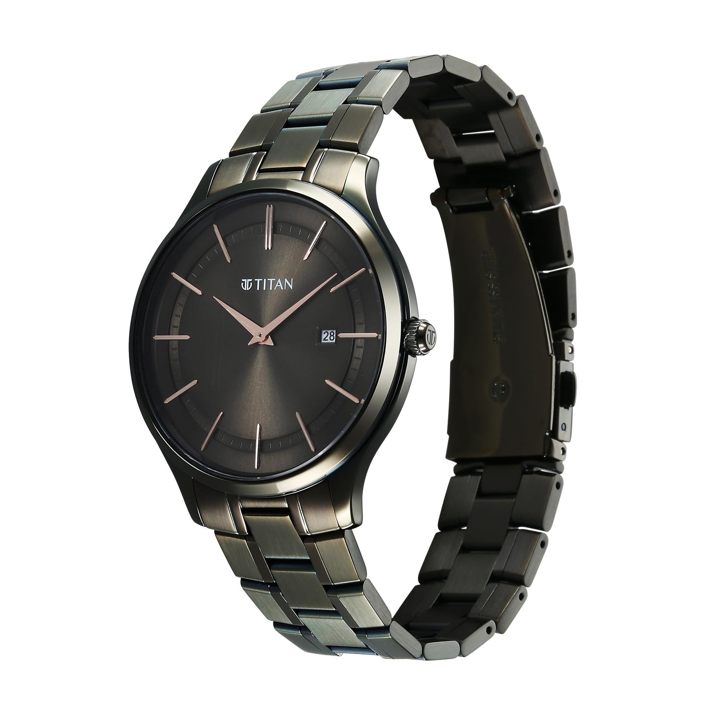Titan Clasique Slim Quartz Analog with Date Brown Dial with Two Toned C- image 4