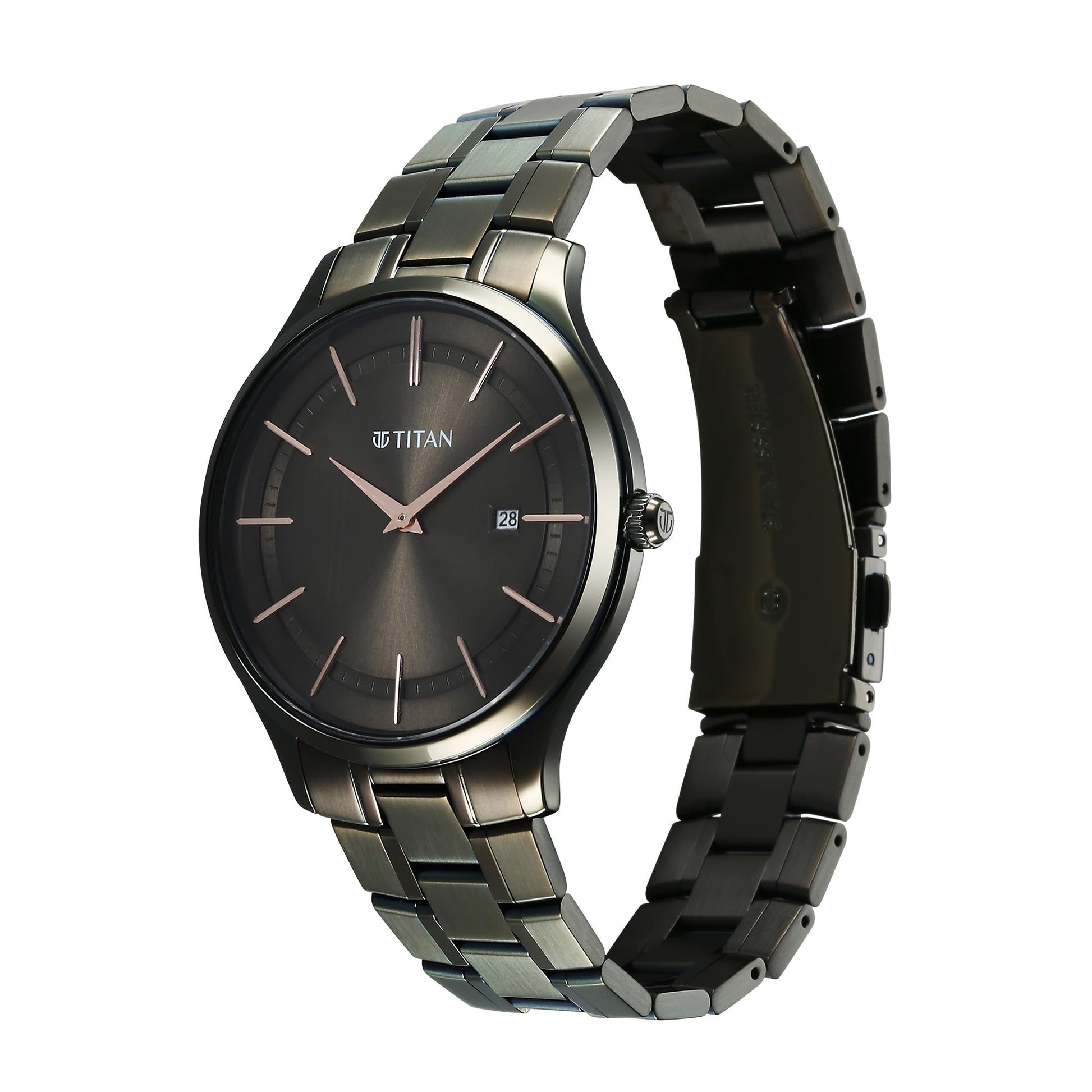 Titan Clasique Slim Quartz Analog with Date Brown Dial with Two Toned C- image 4