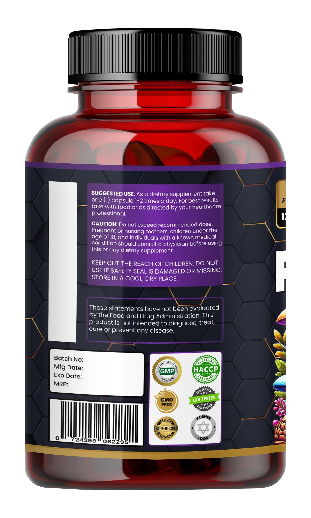 Humming Herbs Pine Bark Extract Capsules 1200mg - Potent Antioxidant for Prostate Health, Urinary Function, and Inflammatory Support - With Lions Mane, Turmeric, Alpha Lipoic Acid