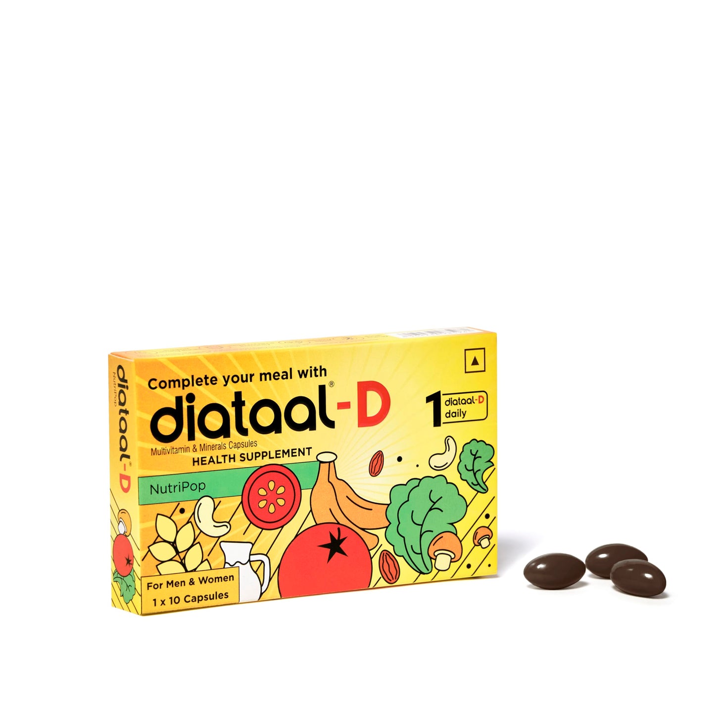 Diataal-D Multivitamin with additional Vitamin D I Heart Health I Strong Bones I Immunity I Health, Fitness & Wellness Supplement | 30 Capsules