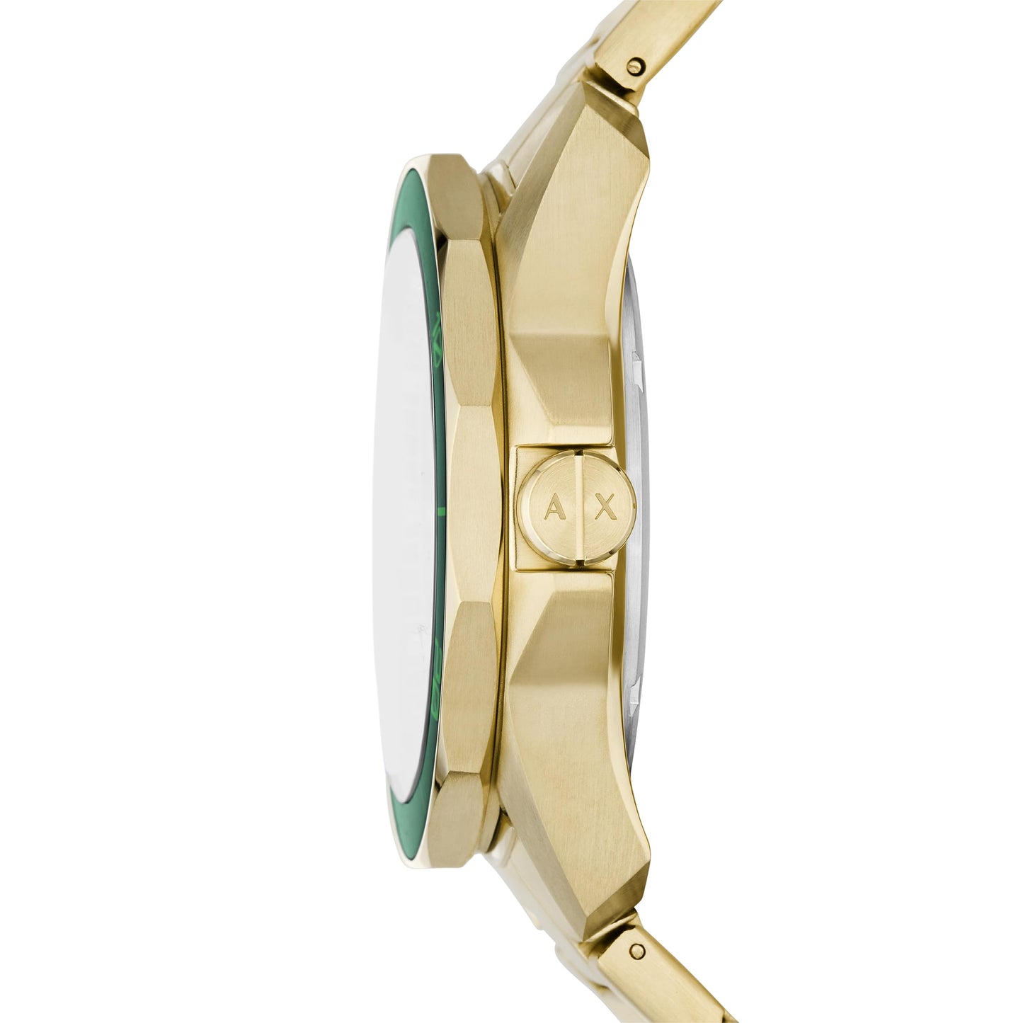 Armani Exchange Analog Green Dial Men's Watch-AX1951 Stainless Steel, Gold Strap