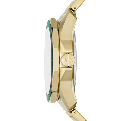 Armani Exchange Analog Green Dial Men's Watch-AX1951 Stainless Steel, Gold Strap