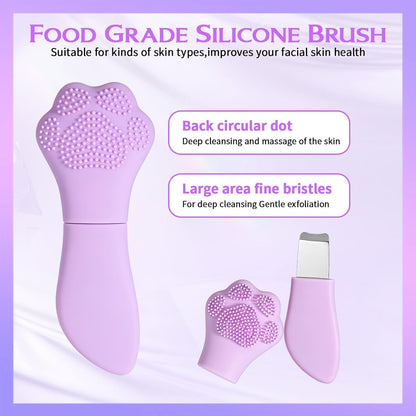 MYTHOS Nose Blackhead Remover And Silicone Face Scrubber, Face Spatula, Facial Cleansing Brush, Pore Brush – Men & Women