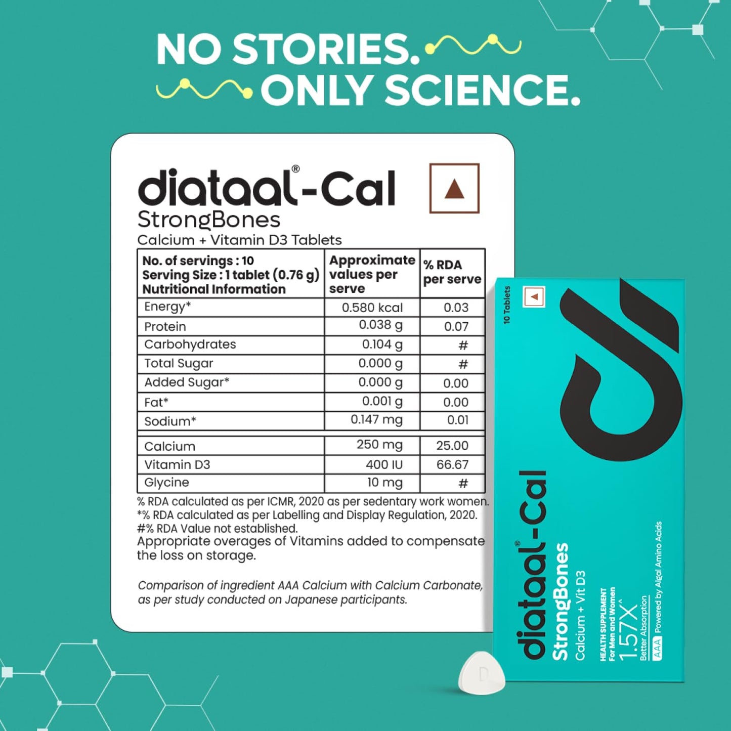 Diataal Cal Strong Bones 10s X 3 | 1 month Bone Strength & Energy pack for Women | Daily Supplement Vitamins Minerals Calcium Nutrition Supplement for all ages| 30 Tablets