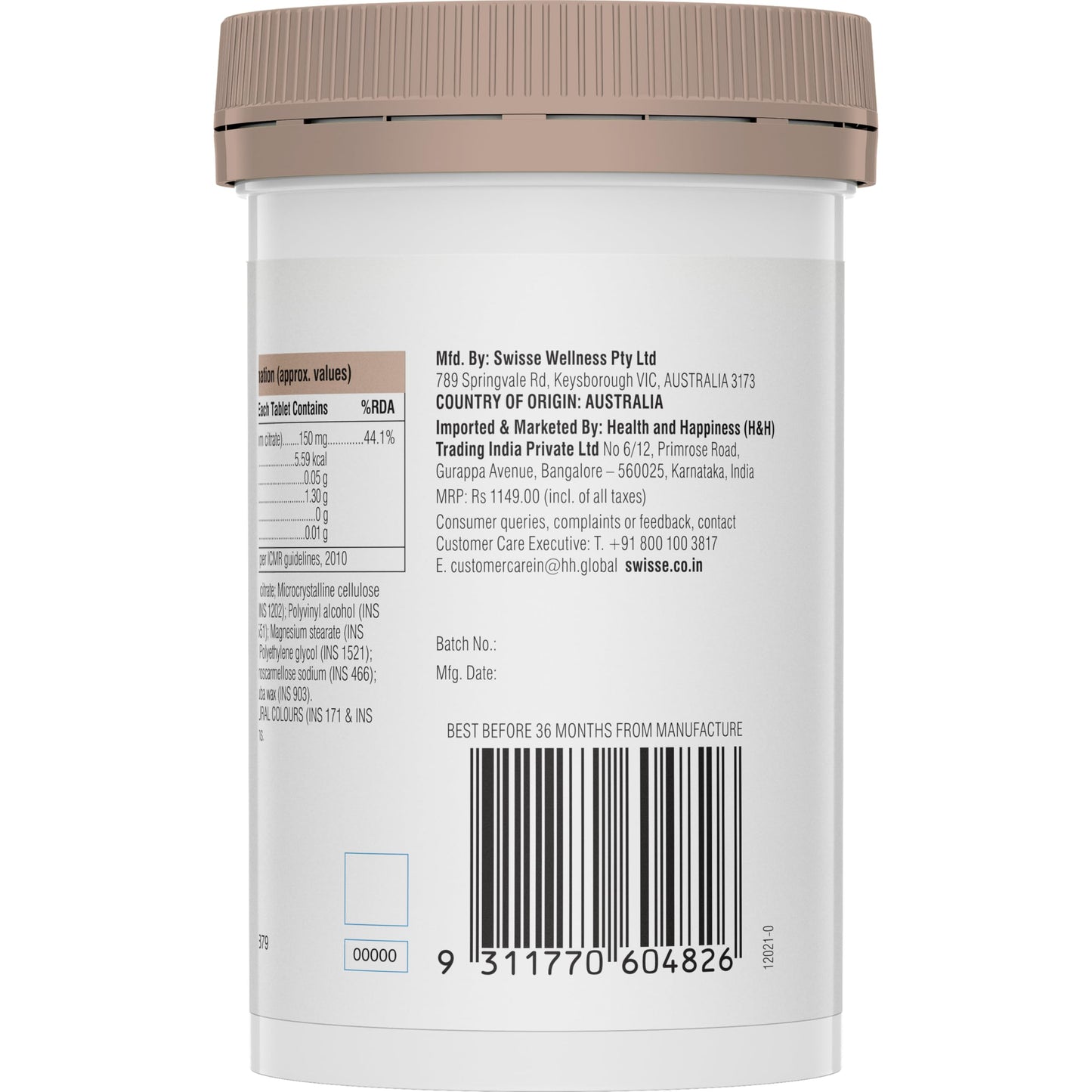 Swisse Magnesium For Muscle Recovery, Sound Sleep & Stress Relief - Australia's No. 1 Magnesium Supplement, Manufactured In Australia - Supports Relaxing, Calming & Muscle Regenerative Sleep - 60 Tablets (1 Tablet Per Serving)