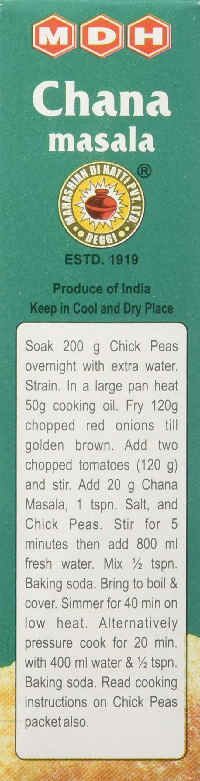 MDH Chana Masala, 100g/115 g ( Weight May Vary )