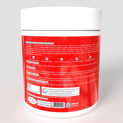 Pro360 Raw Whey Protein – Unflavoured, 250g, 26.6g Protein + 5.97g BCAA per Serving