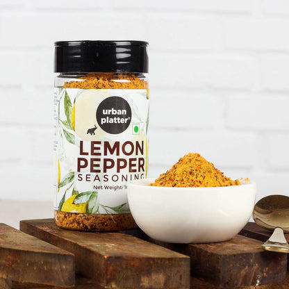 urban platter Lemon Pepper Seasoning Mix Shaker Jar, All Natural, Zesty & Lively, 100 g
