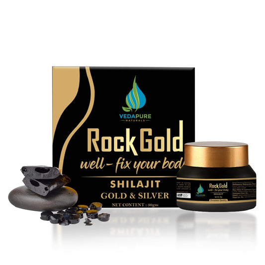 Rock Gold Ayurvedic Shilajit Resin with Gold & Silver/Authentic Trace Minerals S