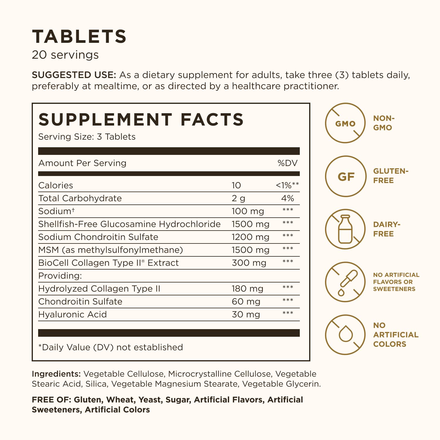 Solgar Glucosamine Hyaluronic Acid Chondroitin MSM Shellfish Free - 60- image 11
