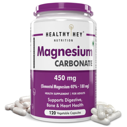 HealthyHey Nutrition Magnesium Carbonate 450mg - 120 Vegetable Capsules