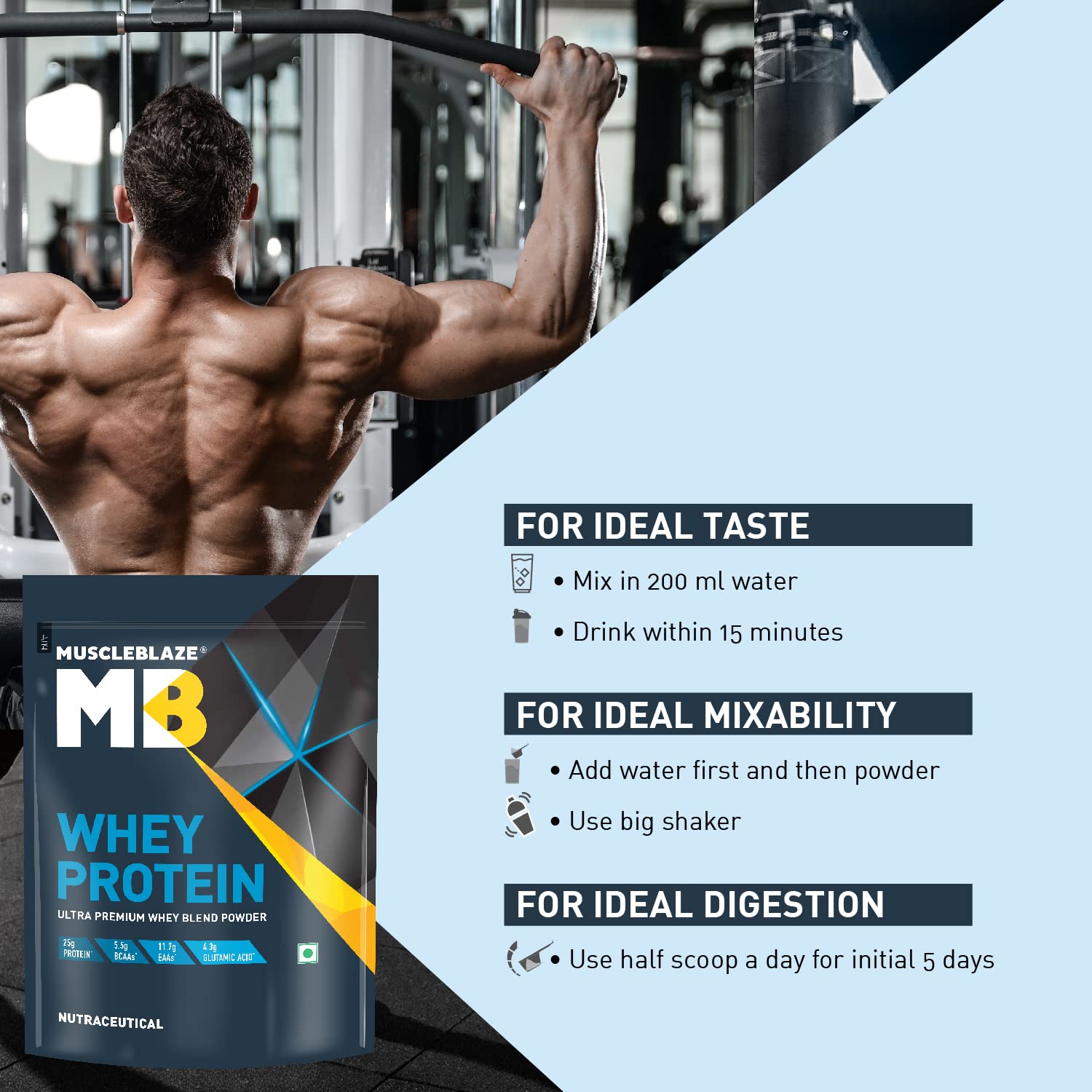 MuscleBlaze 100% Whey Protein, Ultra Premium Blend with Whey Protein Co- image 5