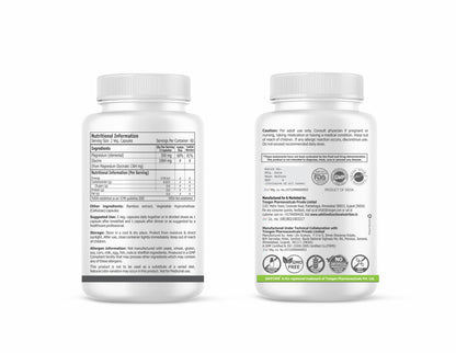 SAFETIME MagActiv MAGNESIUM GLYCINATE (Elemental Magnesium 150 mg per Capsule) Chelated, Bioavailable & Safe Sleep, Bone, Muscle, Heart Health (120x3 Pack= 360 Veg. Capsules)