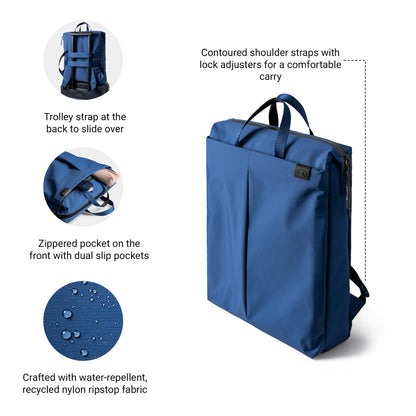 DailyObjects Water Resistant Pivot Workpack Bag (19L) for Men & Women|Fits 13/14/15.6 inch Laptop/Macbook Pro/Air|Lightweight| Backpack |Office/Daily Use/Travel|Multi Pocket|Padded Strap (Blue)