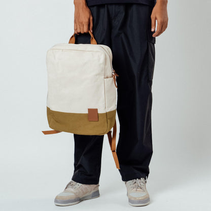 DailyObjects 9 to 9 Everyday Casual Laptop Backpack (16L) Fits Upto 15" Laptop | Unisex Shoulder Travel Bag | Durable Canvas Material | Zippered Compartment with Slip Pockets | Trolley Sleeve