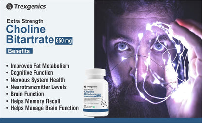 Trexgenics Choline Bitartrate 650mg Cognitive Function, Fat Metabolism,- image 4
