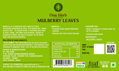 One Herb - Mulberry Leaves 50g | Herbal Tea Infusion Traditionally Used for Daily Wellness & Digestive Comfort | Naturally Dried Loose Leaves