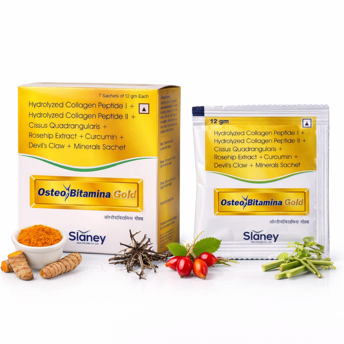 Osteo Bitamina Gold Joint Care Sachet – Repairs, Rebuilds & Renews Damaged Joints – Supports Mobility, Bone Strength & Cartilage Health – 12g Sachet (Pack of 7)