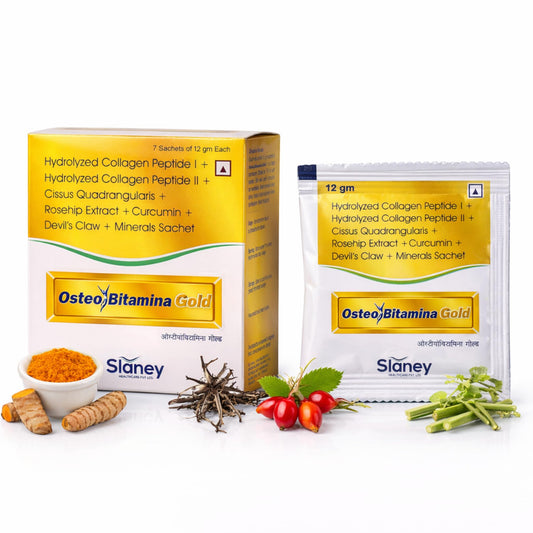 Osteo Bitamina Gold Joint Care Sachet – Repairs, Rebuilds & Renews Damaged Joints – Supports Mobility, Bone Strength & Cartilage Health – 12g Sachet (Pack of 7)
