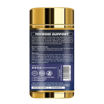 Vitaminnica Thyroid Support Capsules – 60 Vegan Capsules with Iodine - Energy