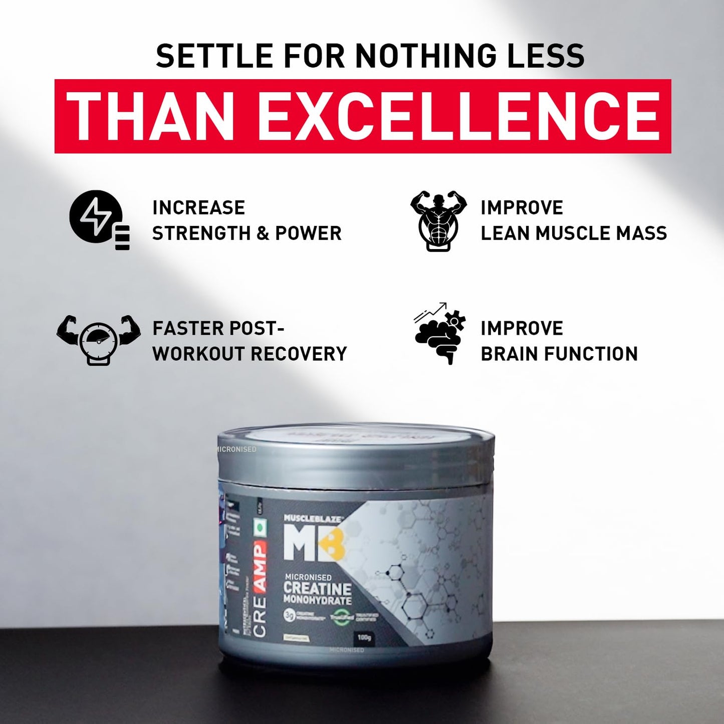 MuscleBlaze Creatine Monohydrate CreAMP™ Powder (Unflavoured, 32 Servin- image 8