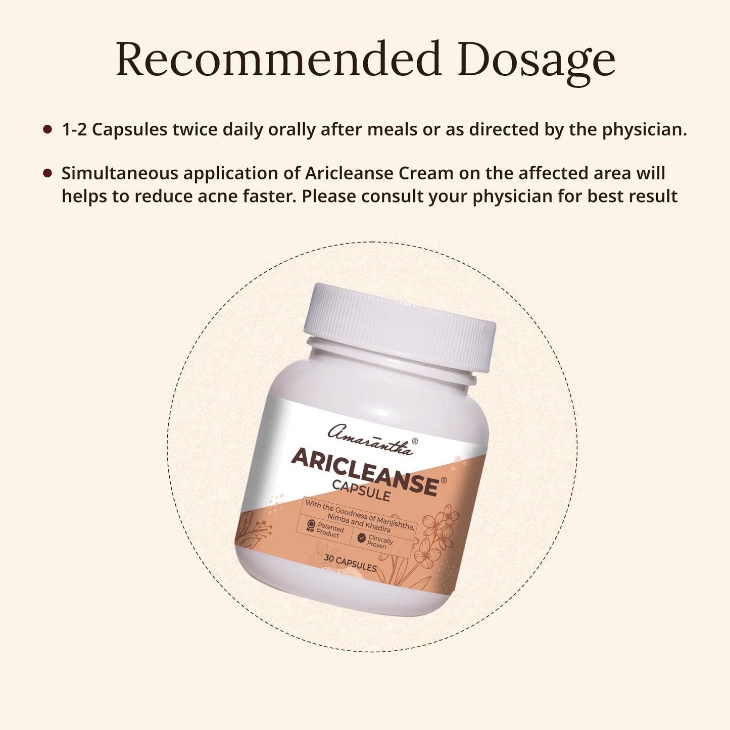 Aricleanse Capsule (30 Capsules) | Ayurvedic formulation to support skin health and acne care