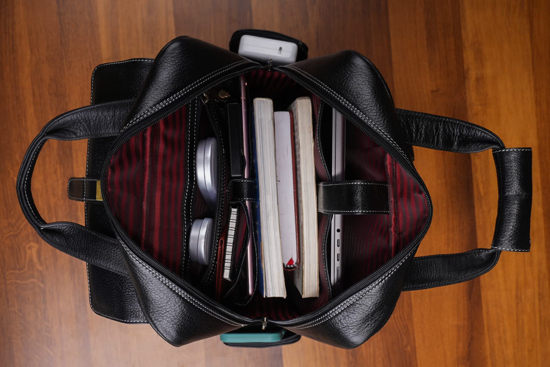 BRAND LEATHER 16 Inch Genuine Leather Large Capacity Laptop Backpack Mu- image 2