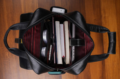 BRAND LEATHER 16 Inch Genuine Leather Large Capacity Laptop Backpack Mu- image 2