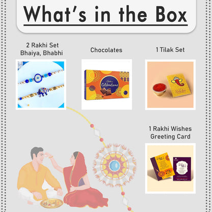 Rakhi Gift for Brother with Chocolates Gift Combo | Premium Rakhis with Chocolates and Roli Chawal Tika | Rakhi for Brother with Gift Hamper (Combo-2)