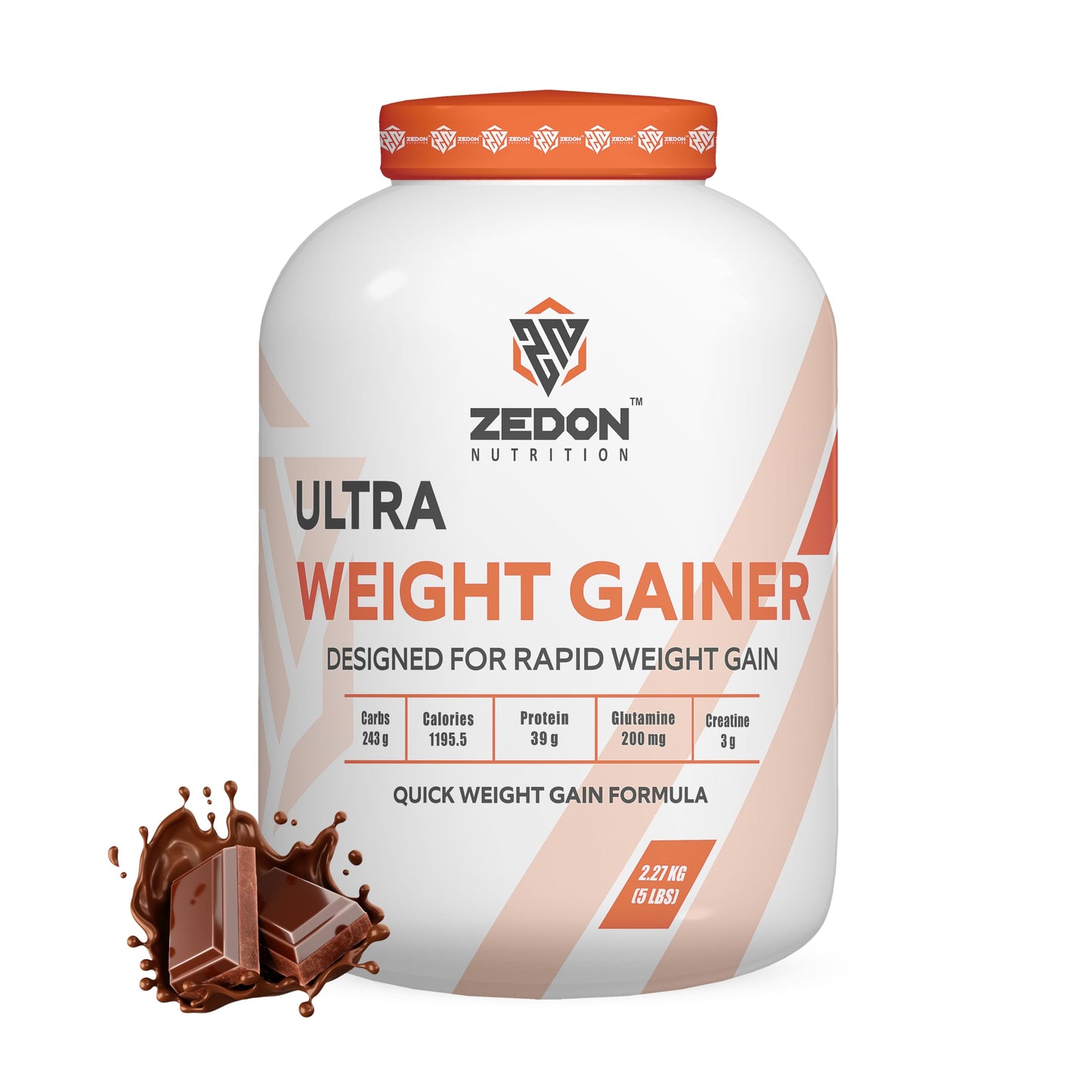 Zedon Nutrition Ultra Weight Gainer High Calorie Mass Gainer Protein Supplement Designed for Rapid Weight Gain Muscle Growth and Recovery Rich Nutrition Fitness Powder 2.27kg