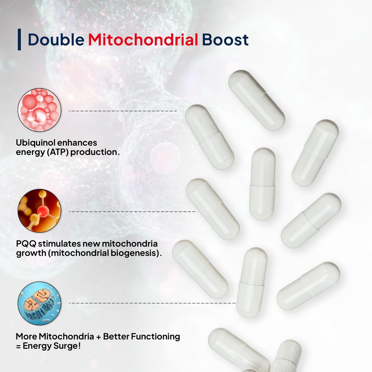 Miduty Active CoQ10 Ubiquinol 100mg with PQQ - Kaneka Ubiquinol - High Absorption Coenzyme Q10 Supplement for Heart, Energy, Brain & Mitochondrial Support - 30 Veg Capsules