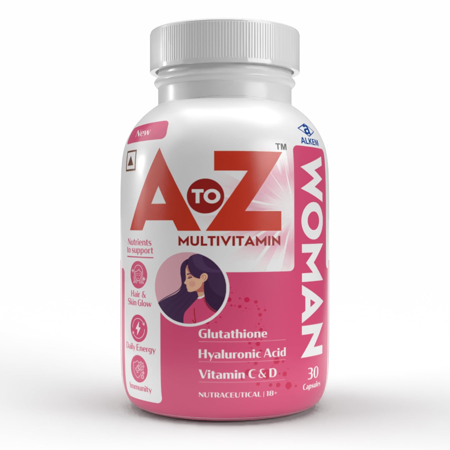 A to Z Multivitamin Woman | Complete Daily Nutrition for Women | Supports Skin Glow, Hair Strength, Hormonal Balance & Energy | With Biotin, Iron, Ashwagandha, Evening Primrose Oil & Antioxidants