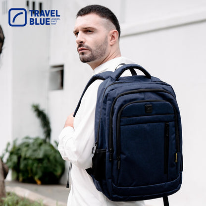 Travel Blue Vanguard Executive 15.4 Inches laptop Compartment, 25 L Casual Backpack,Organizer Pocket for Men Women Boys Girls Navy Blue