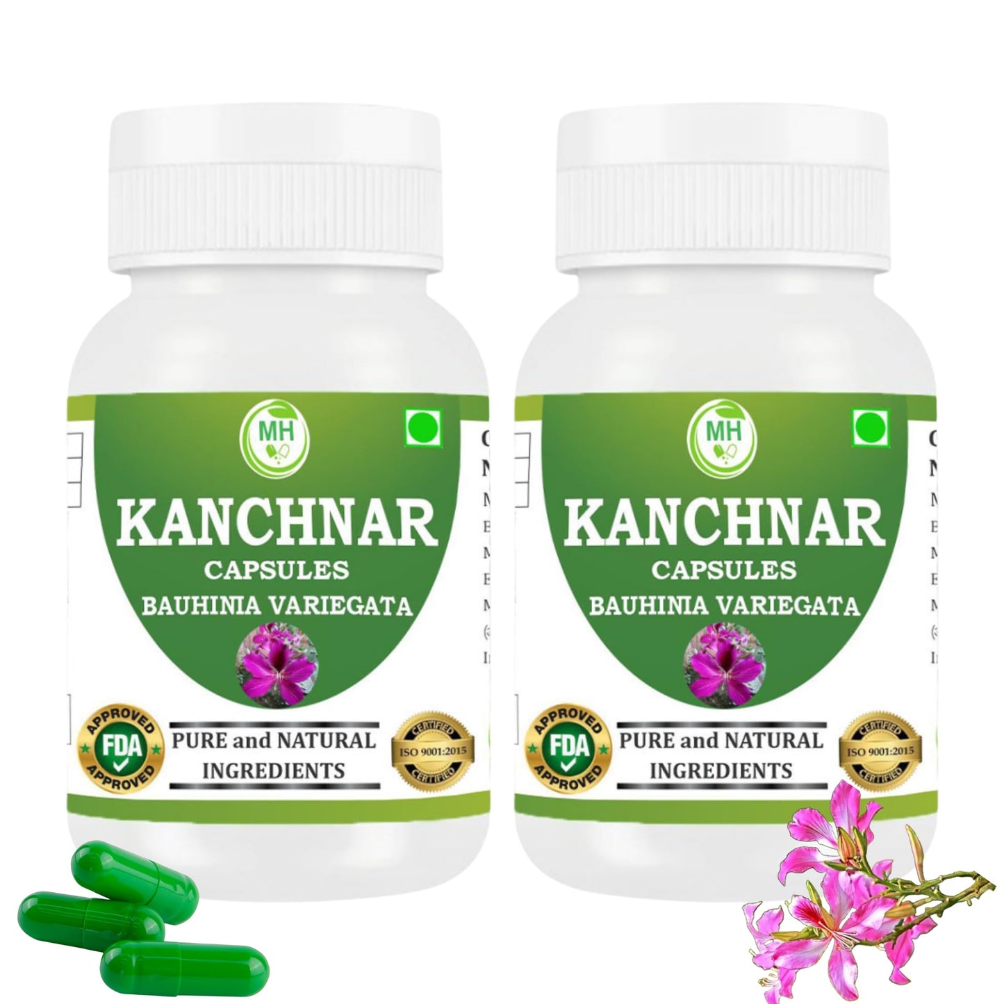 MORSAN HEALTHCARE | Kanchnar Capsules 500mg – 60 Count | Vegetarian | Plant-Based | Herbal Supplement | No Artificial Additives | Gluten-Free | Organic | (pack of 2)