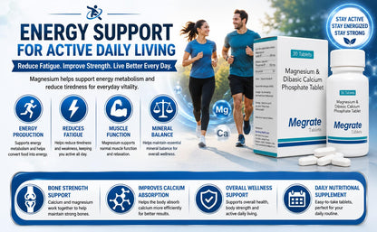 Docttray Megrate Magnesium and Dibasic Calcium Phosphate Tablets-30 Tablets