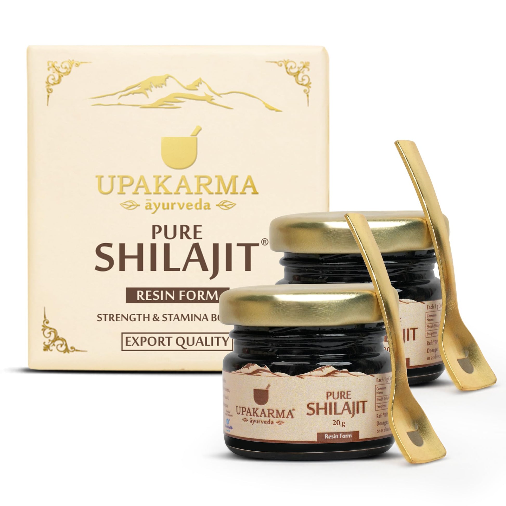UPAKARMA Ayurveda Shilajit/Shilajeet Resin Form 15g - Pack of 2