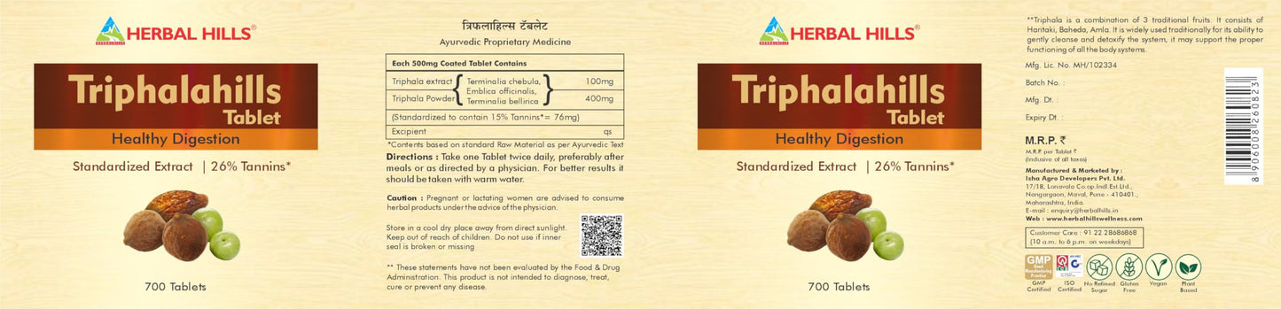 Herbal Hills Triphala Tablets, (700 Tablets Pack) | Supports Healthy Di- image 4
