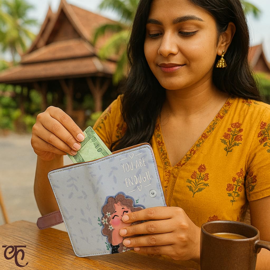 Kalankit Women's Wallet | Stylish Passport Bi-Fold Zipper Purse with Card Slots, Cash & Coin Pocket | Compact Daily Use Ladies Wallet | Gift for Women & Girls