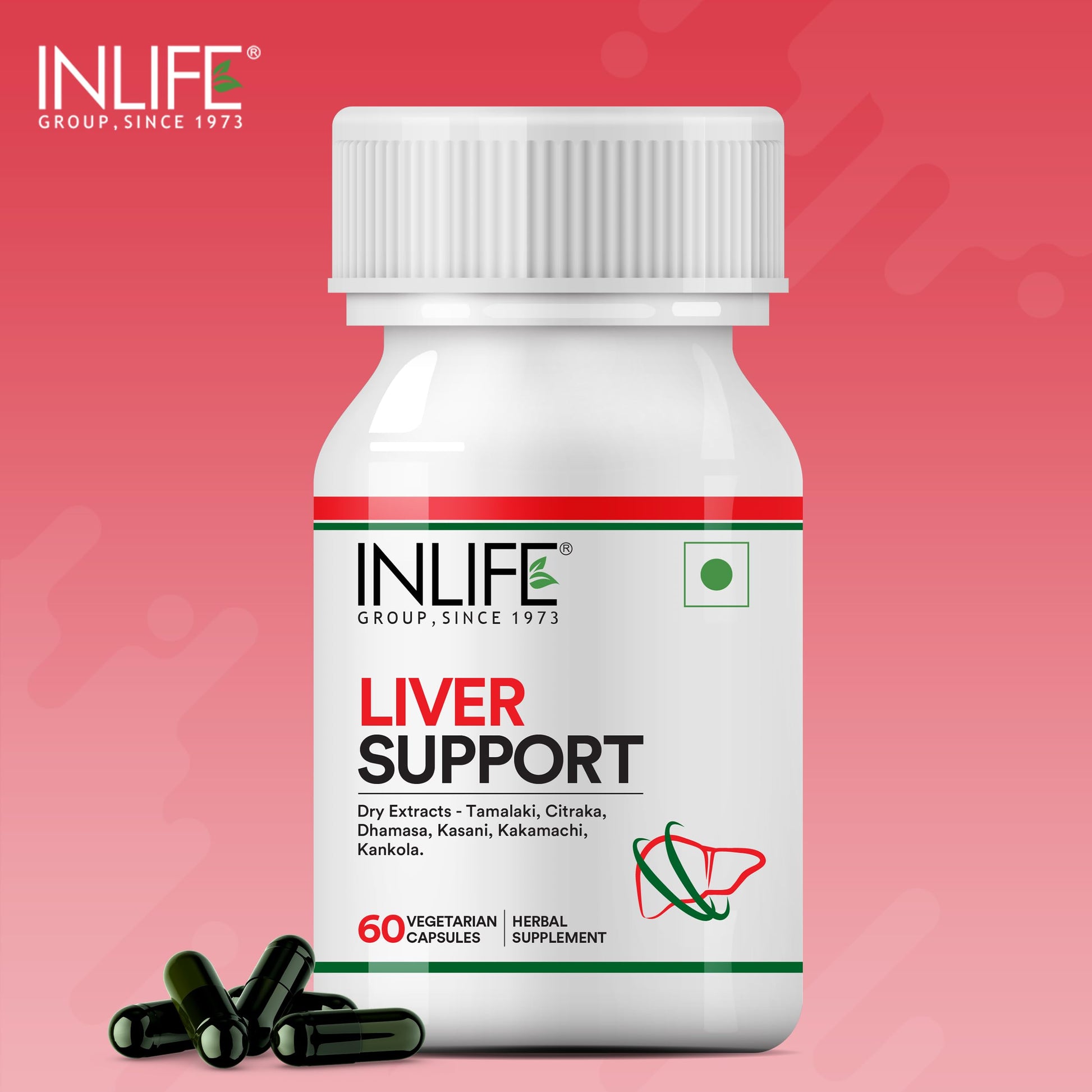 Inlife Liver Care/Cleanse, Ayurvedic Herbs 500 mg - 60 Vegetarian Capsu- image 5