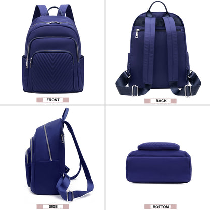 BMVMB Nylon Women Backpacks Casual Lightweight Strong Small Backpacks Fashion Rucksack Daypack for Women Lade Girl Teenager Blue, One Size