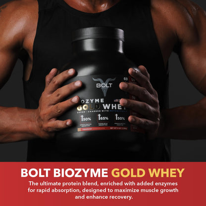 Bolt Bozyme Gold Whey Potein Powder With Superfood Phycocyanin | 26 gm protein | 5g BCAA| 2lb/907gm (27 Servings) | Malai Kulfi