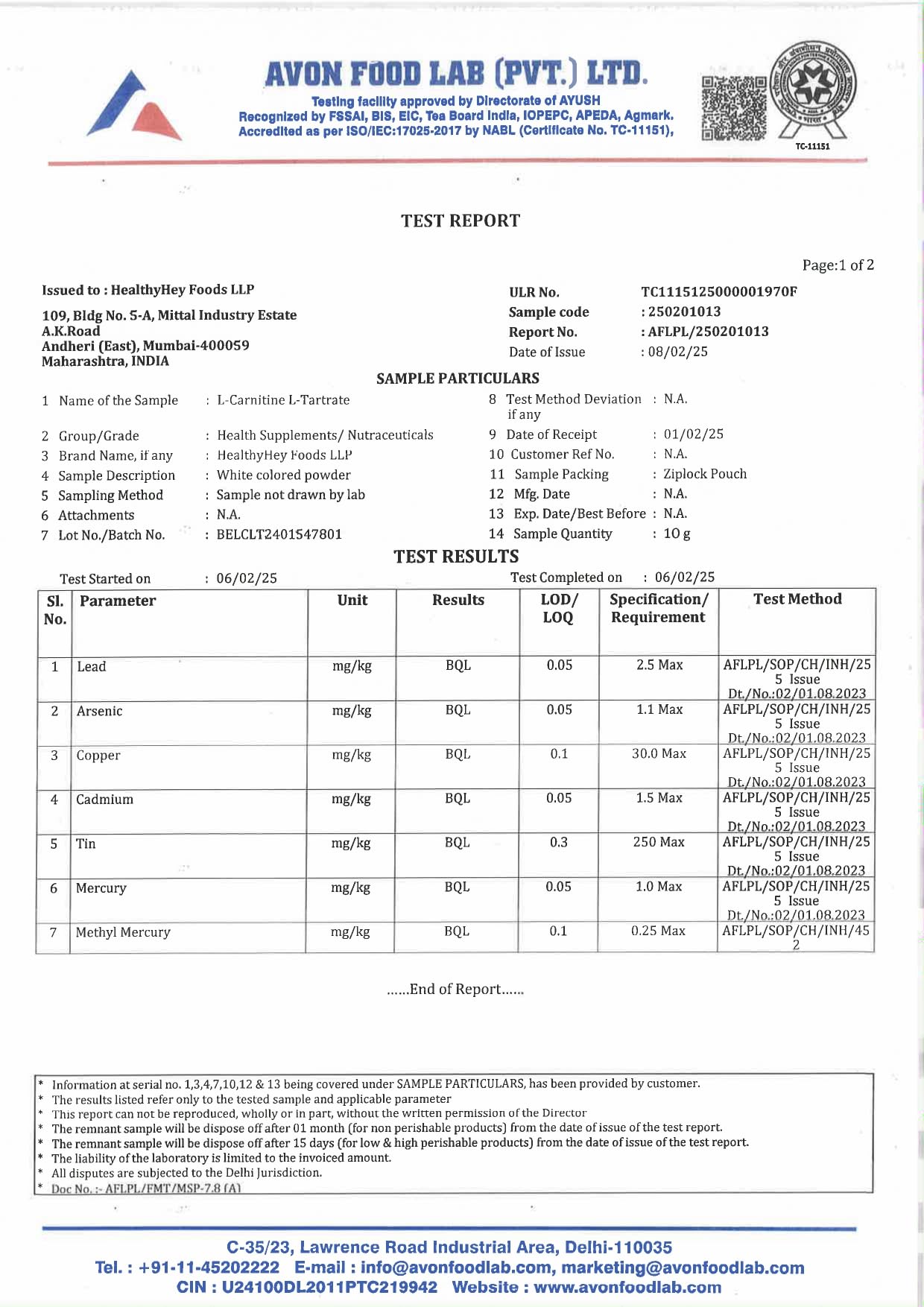 HealthyHey L-Carnitine & L-Tartrate (LCLT) - 60 Vegetable Capsules (Pac- image 2