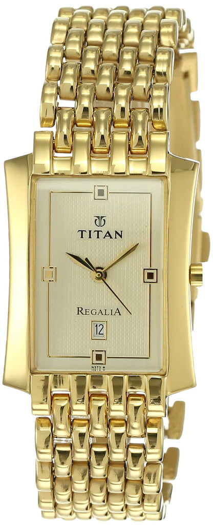 Titan Regalia Analog Gold Dial Men's Watch-NL1927YM05/NP1927YM05