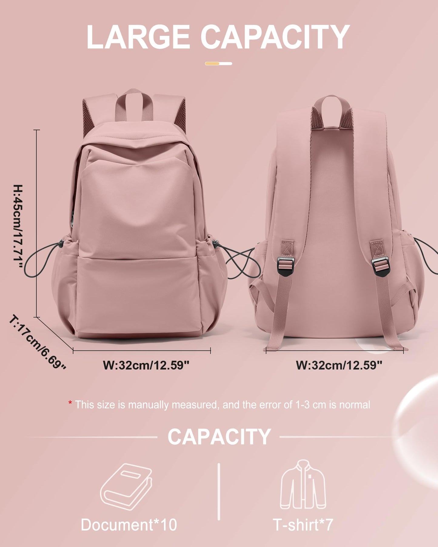 UPPACK Casual Backpack School Backpack, Pink