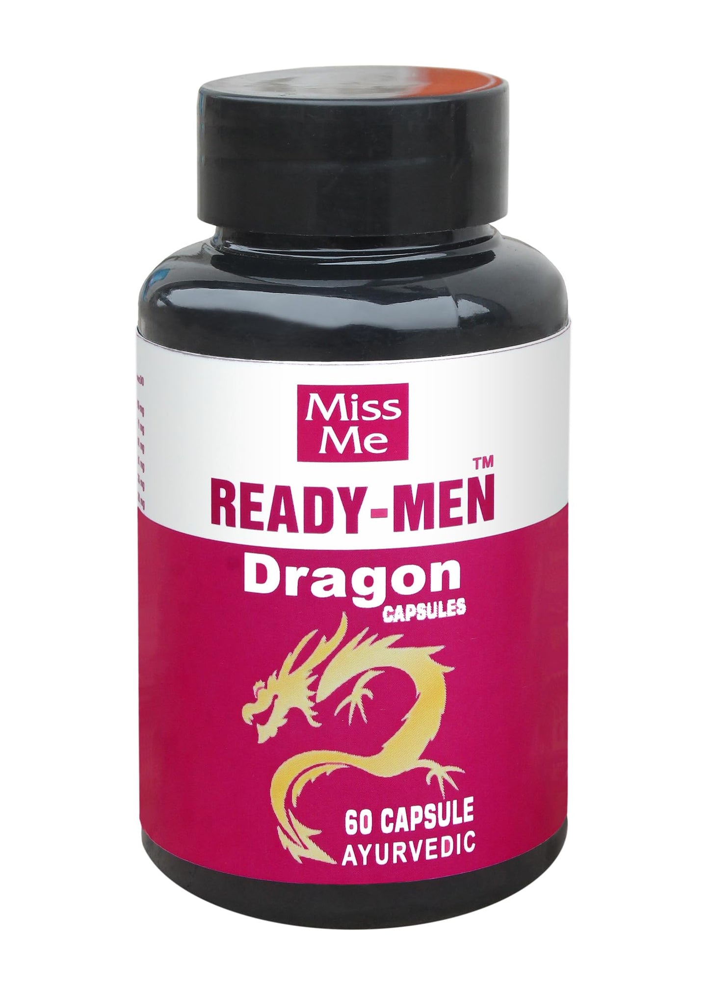 Miss Me Ready-Men Dragon Capsules | Ayurvedic Herbal Supplement for Men | 60 Capsules | Traditional Ayurvedic Formula For male wellness and performance