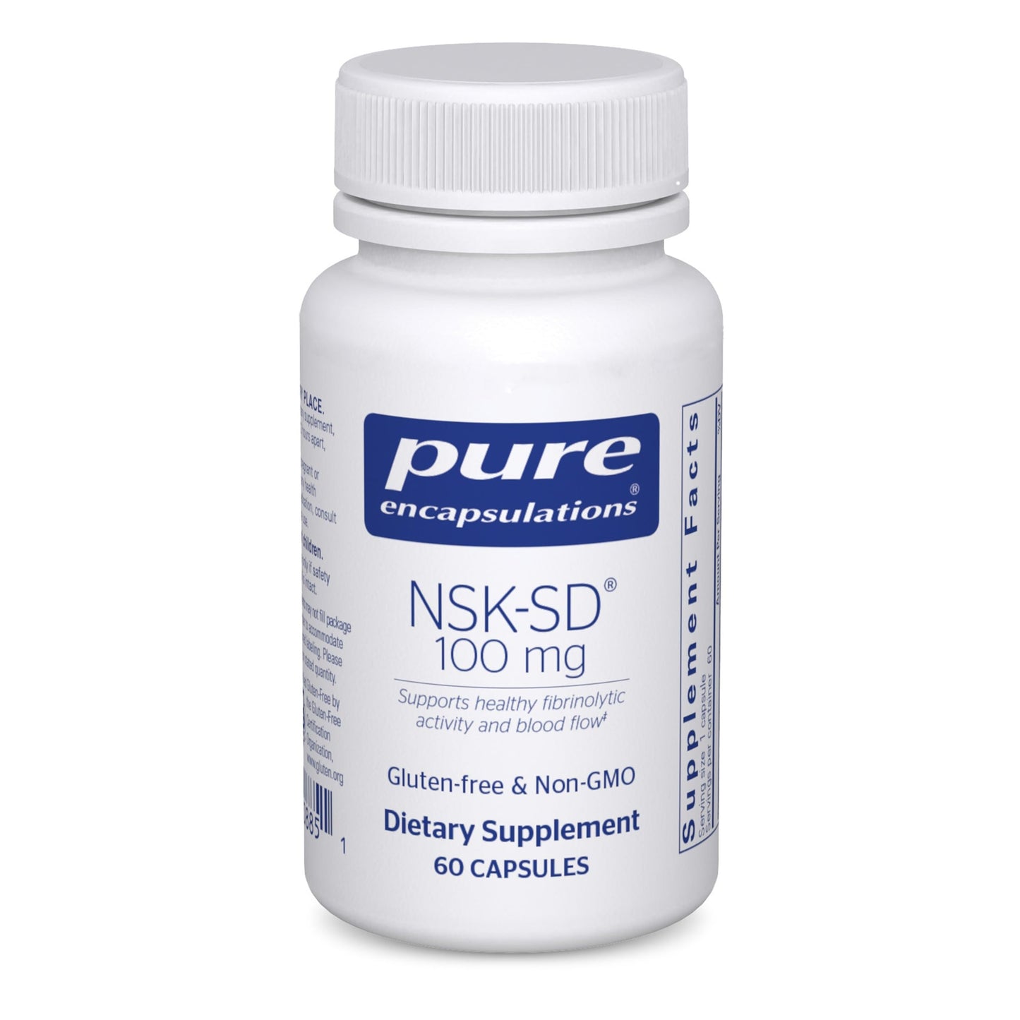 Pure Encapsulations - NSK-SD - Nattokinase 100 mg - Enzymes to Promote Healthy Blood Flow, Circulation, and Blood Vessel Function* - 60 Capsules