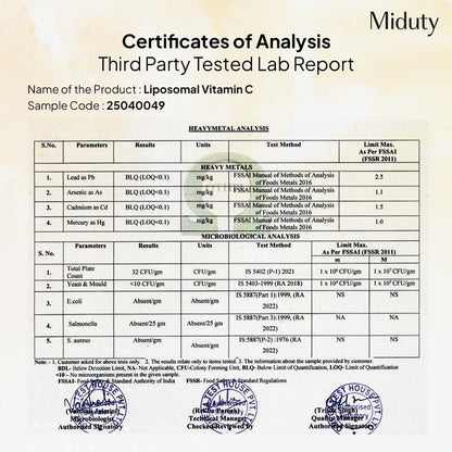 Miduty Liposomal Vitamin C Supplement Bioavailability, Antioxidant Vita- image 4