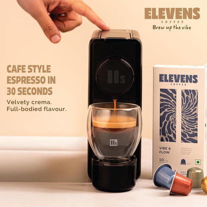 ELEVENS COFFEE | Vibe & Flow | Specialty Coffee Capsules | 100% Arabica | Dark Roast | Intensity 10 | Compatible with Nespresso (33 Count (Pack of 3))