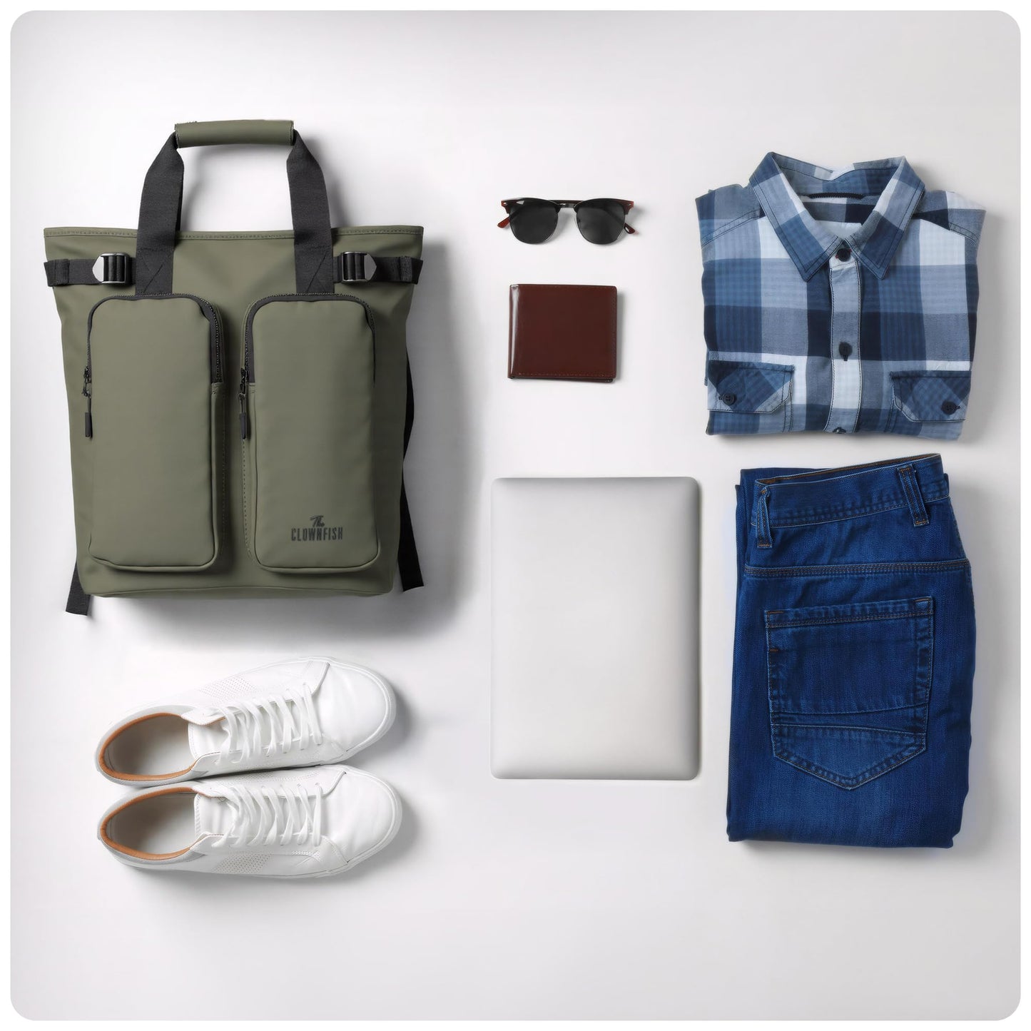 THE CLOWNFISH Loomis Series Waterproof Laptop Bag | PU Shell | Travelli- image 2